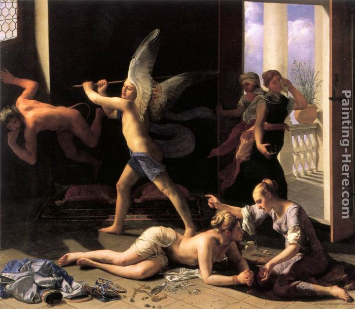 Martha Rebuking Mary for her Vanity painting - Guido Cagnacci Martha Rebuking Mary for her Vanity art painting